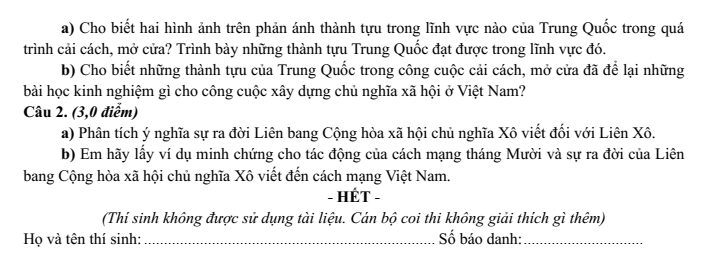 Đề thi Học kì 1 Lịch Sử 11 năm 2024-2025 trường THPT Bình Chiểu (Tp.HCM)