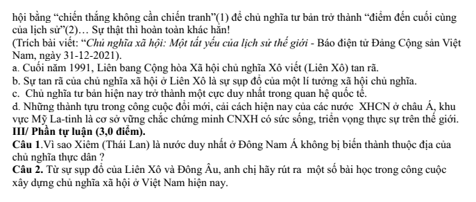 Đề thi Học kì 1 Lịch Sử 11 năm 2025-2026 trường THPT Nguyễn Trãi (Đà Nẵng)
