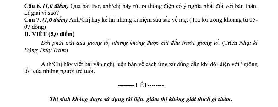 Đề thi Học kì 1 Văn 11 năm 2024-2025 Sở Kiên Giang