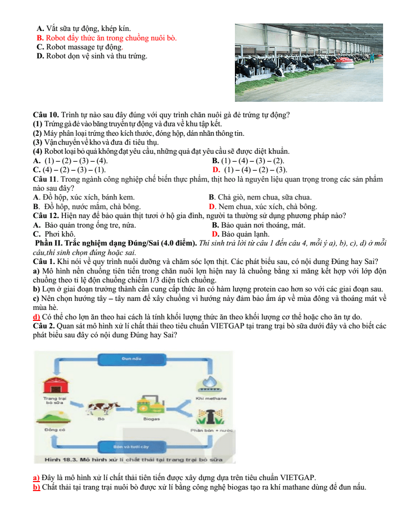 Đề thi Học kì 2 Công nghệ 11 năm 2024-2025 trường THPT Hồ Nghinh (Quảng Nam)
