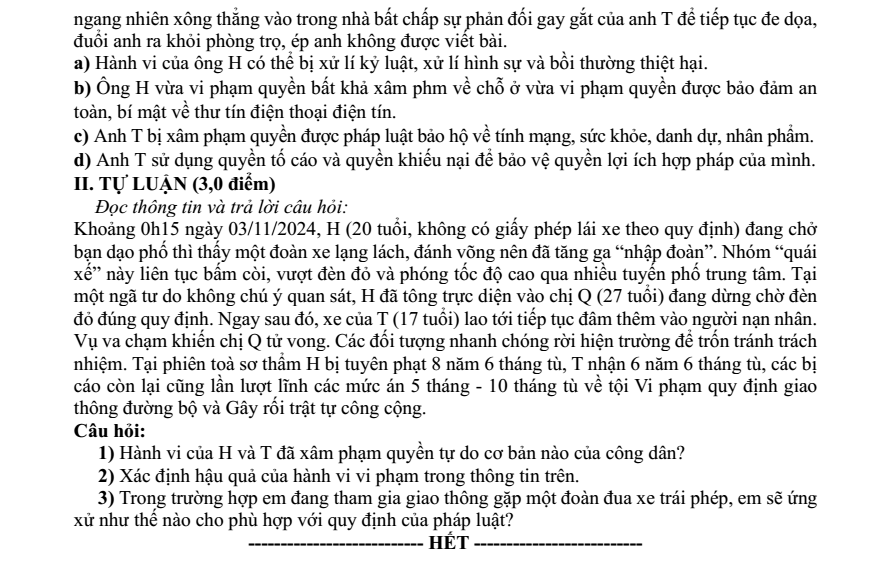 Đề thi Học kì 2 KTPL 11 năm 2025-2026 Sở Bắc Ninh