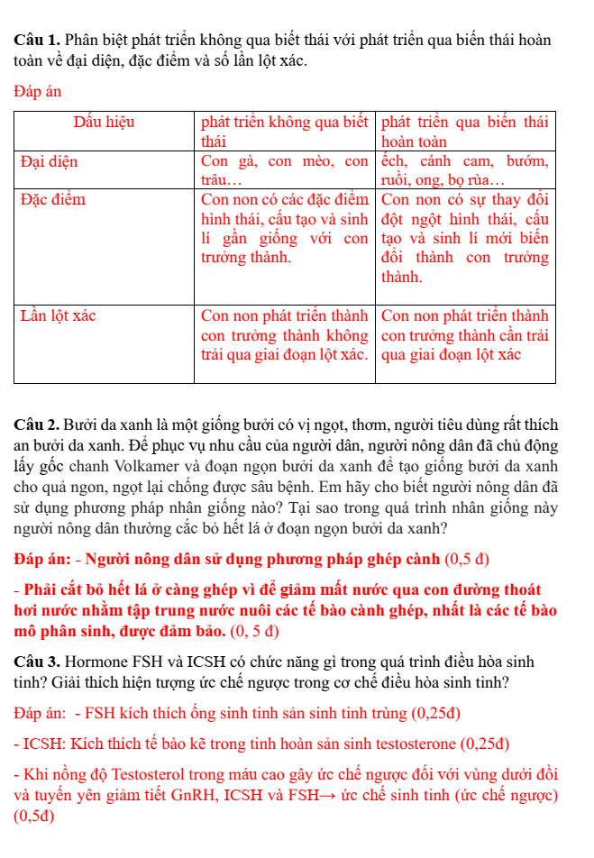 Đề thi Học kì 2 Sinh học 11 năm 2024-2025 trường THPT Gio Linh (Quảng Trị)