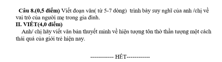 Đề thi Học kì 2 Văn 11 năm 2023-2024 trường THPT Quế Sơn (Quảng Nam)