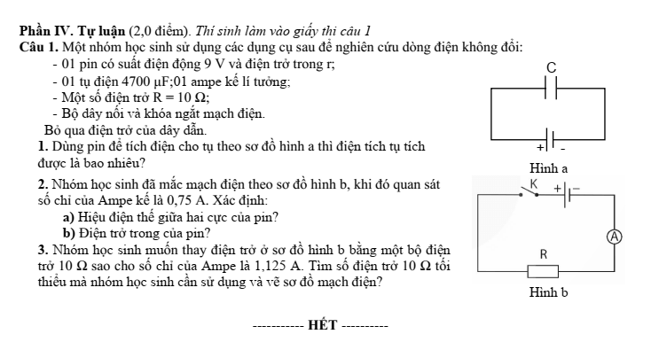 Đề thi Học kì 2 Vật lí 11 năm 2024-2025 Sở Nam Định