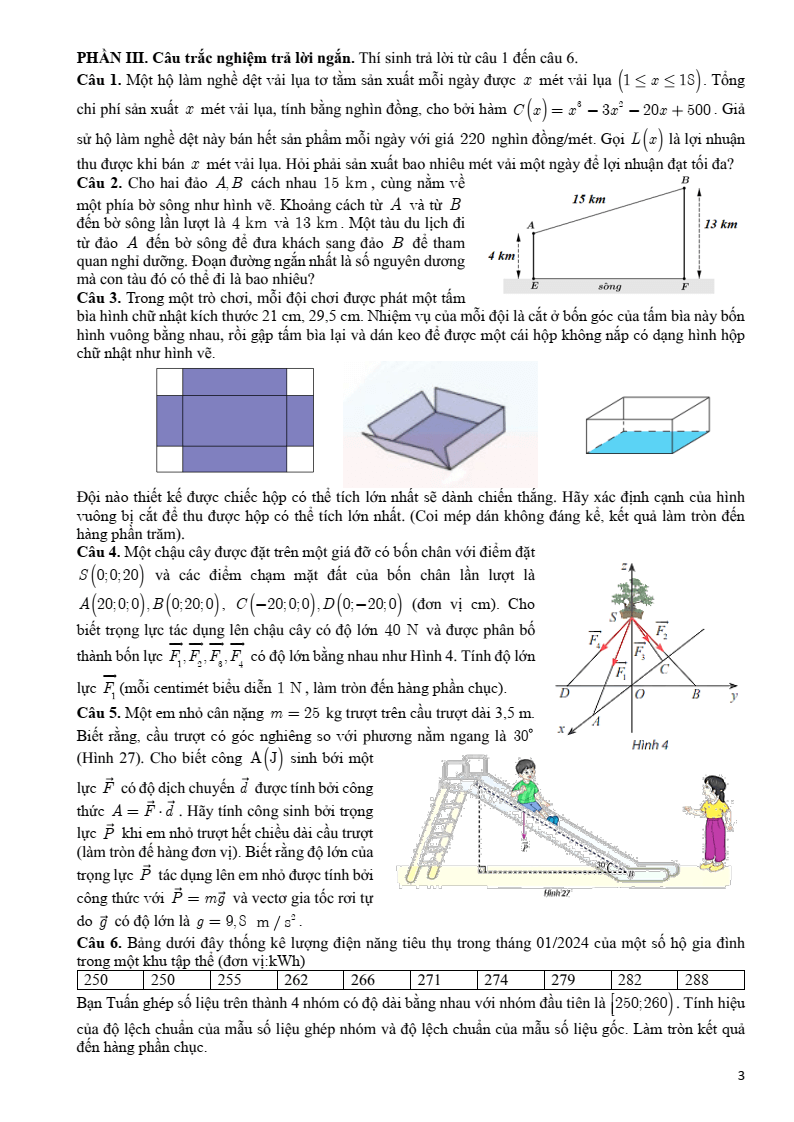 Đề cương ôn tập Học kì 1 Toán 12 trường THCS-THPT Bàu Hàm năm 2025-2026