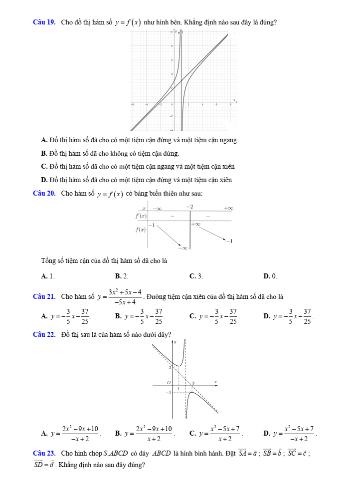 Đề cương ôn tập Giữa kì 1 Toán 12 trường THPT Hoàng Văn Thụ năm 2025-2026