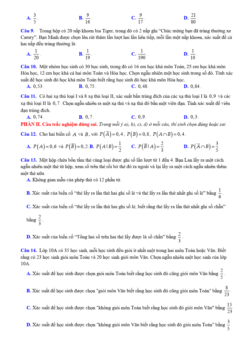 Đề cương ôn tập Học kì 2 Toán 12 trường THPT Hoàng Văn Thụ (Hà Nội) năm 2025-2026