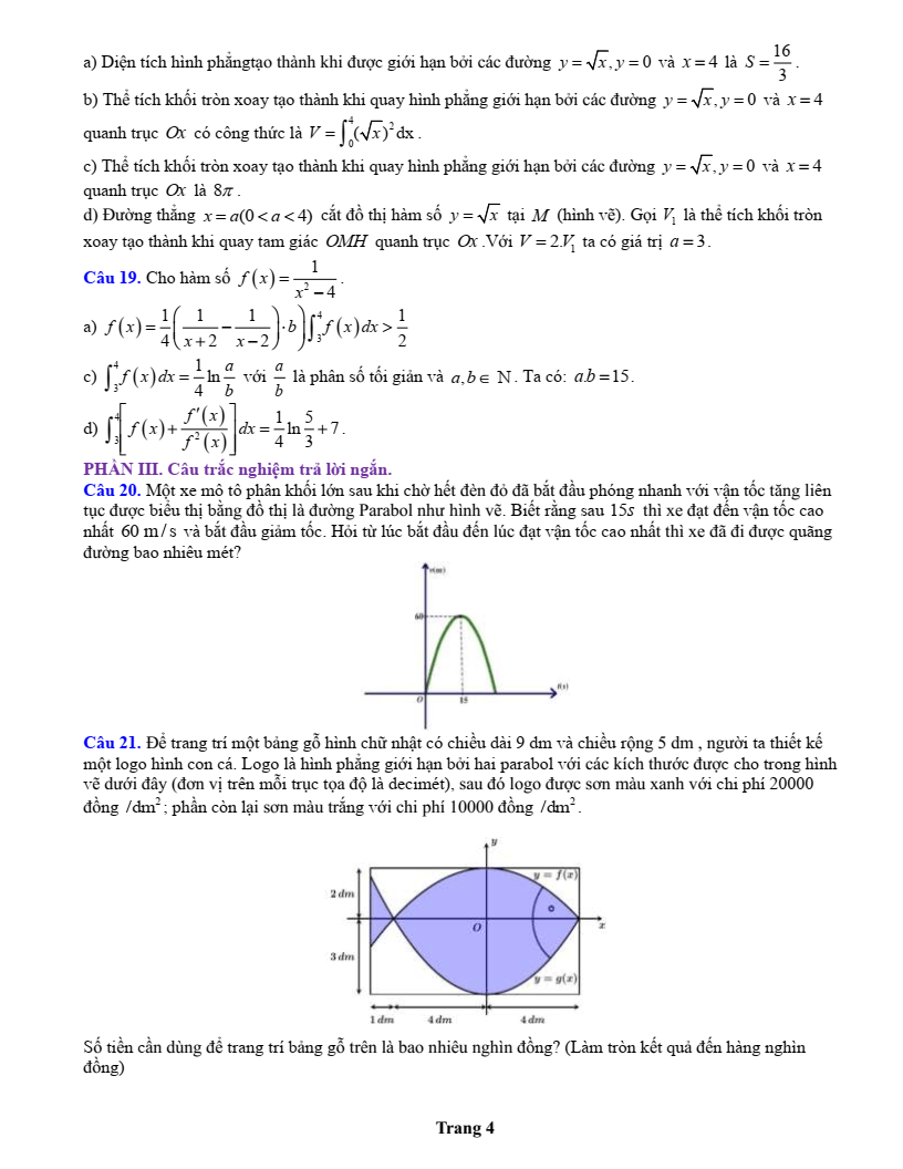 Đề cương ôn tập Học kì 2 Toán 12 trường THPT Quế Sơn (Đà Nẵng) năm 2025-2026