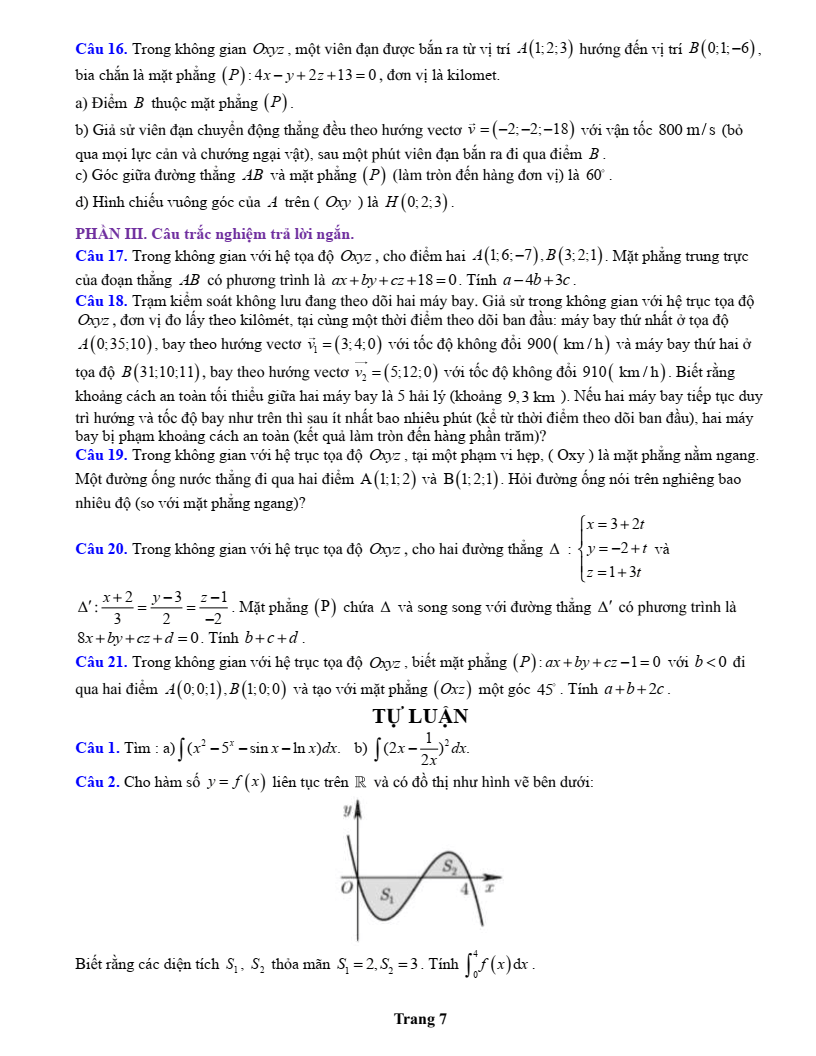 Đề cương ôn tập Học kì 2 Toán 12 trường THPT Quế Sơn (Đà Nẵng) năm 2025-2026