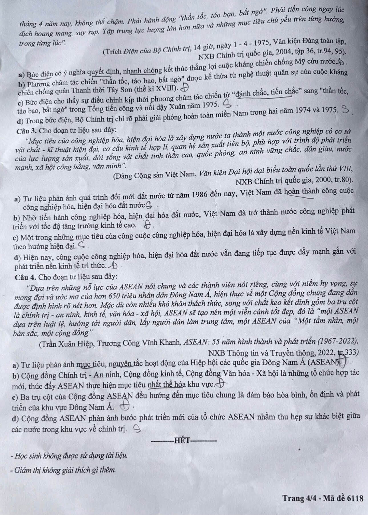 Đề khảo sát Lịch sử 12 Hà Nội năm 2026