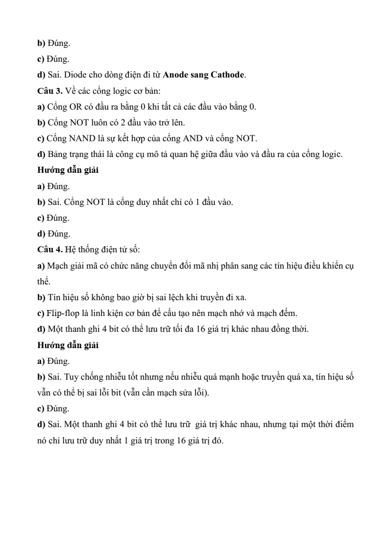 Đề thi Học kì 2 Công nghệ 12 Kết nối tri thức Điện Điện tử (có đáp án)