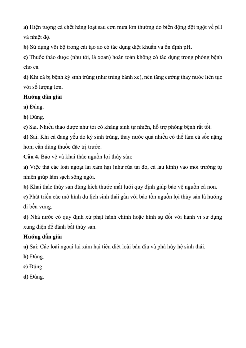Đề thi Học kì 2 Công nghệ 12 Kết nối tri thức Lâm nghiệp Thủy sản (có đáp án)