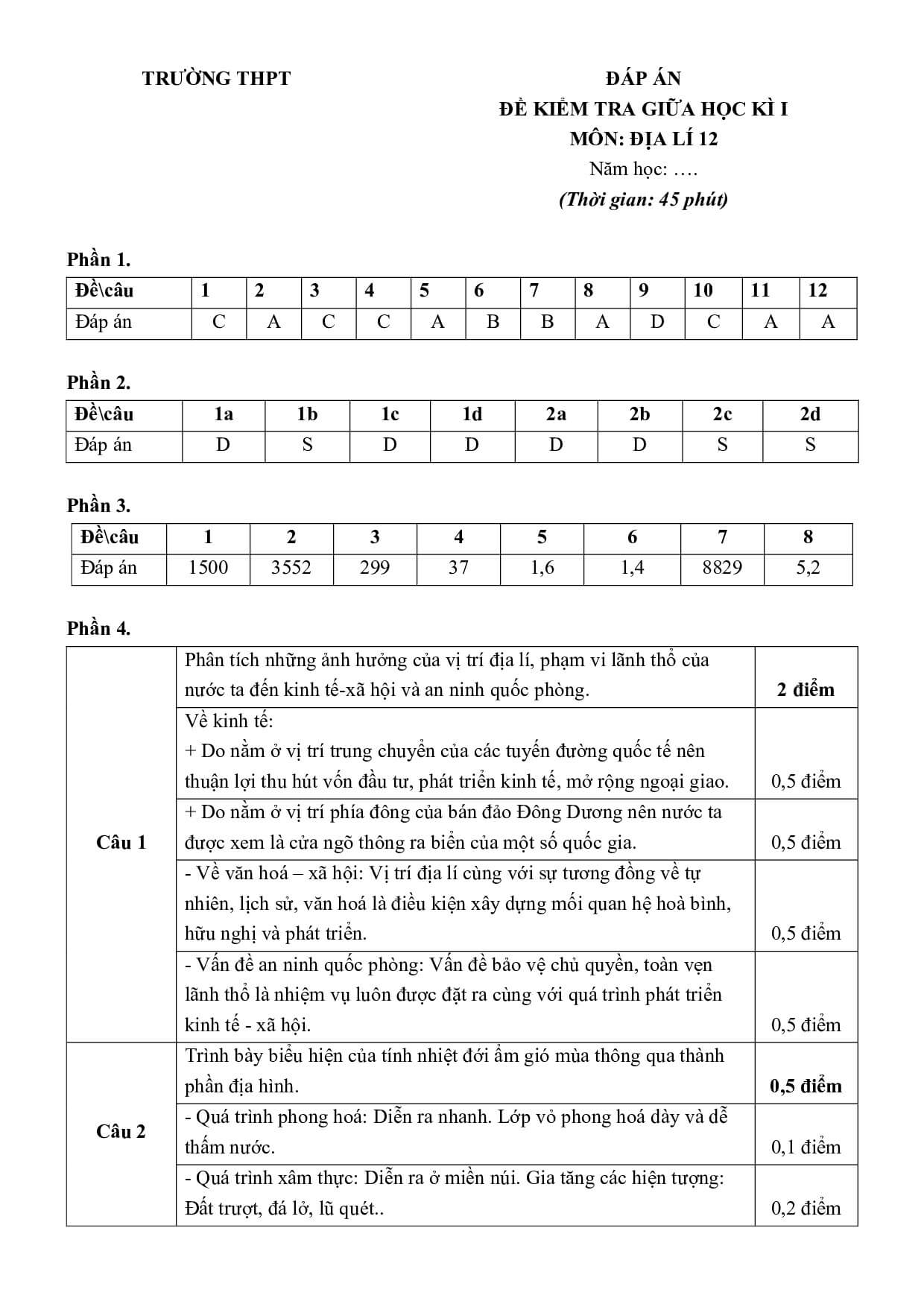 6 Đề thi Giữa kì 1 Địa Lí 12 Chân trời sáng tạo (có đáp án, cấu trúc mới)