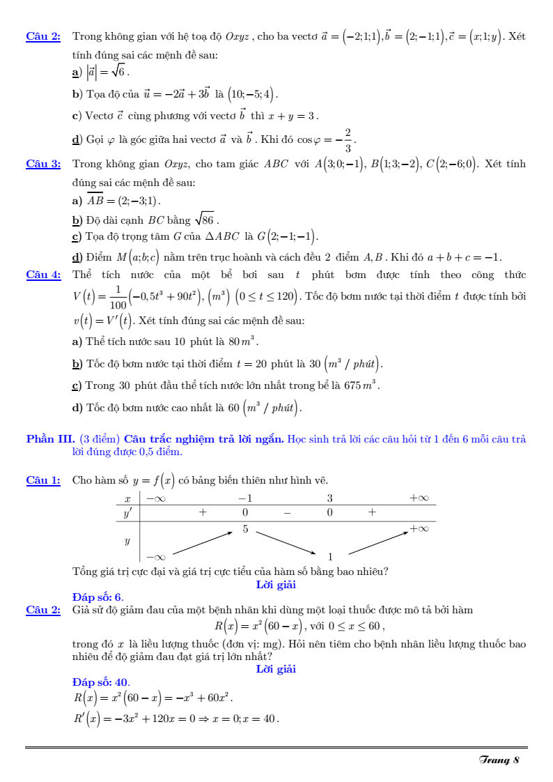 Đề thi Giữa kì 1 Toán 12 THCS-THPT Trần Cao Vân năm 2025-2026