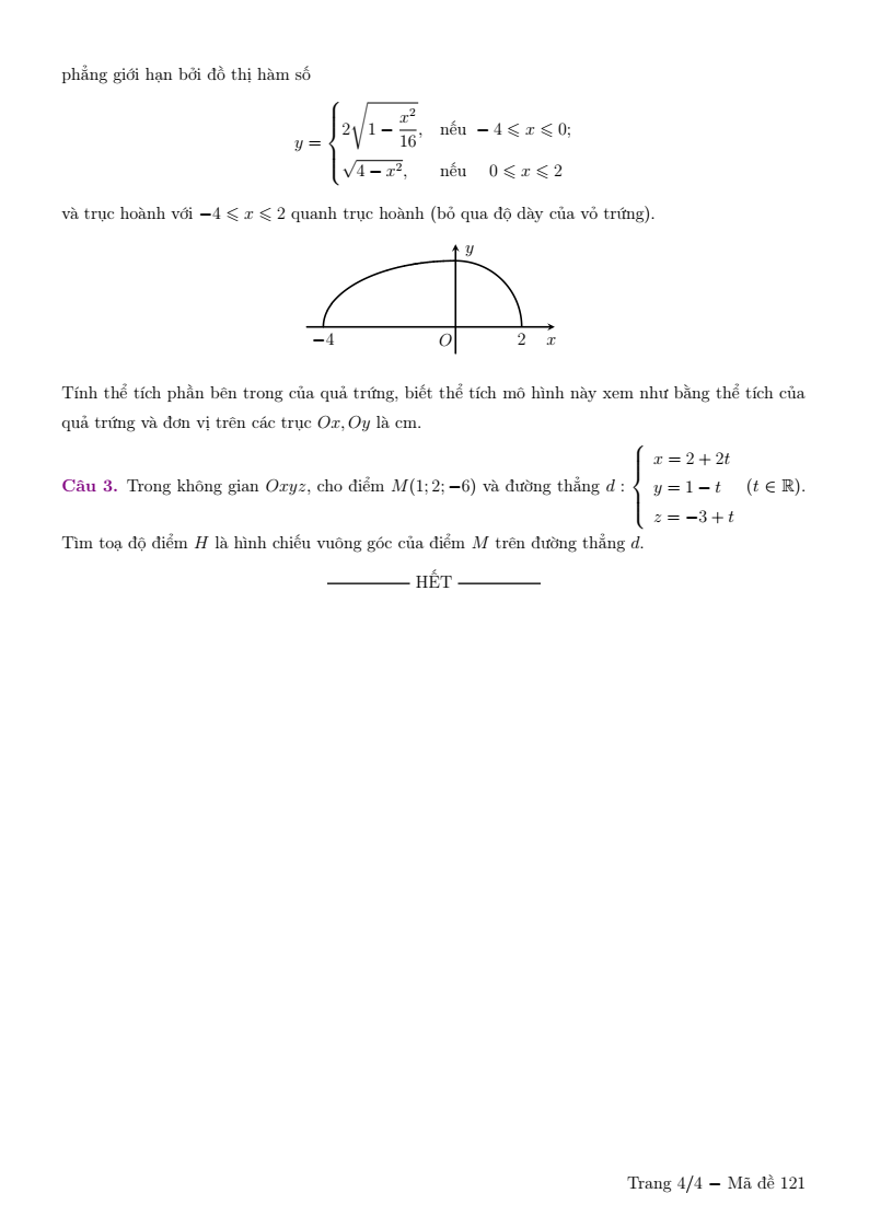 Đề thi Giữa kì 2 Toán 12 trường chuyên Lương Thế Vinh (Đồng Nai) năm 2024-2025