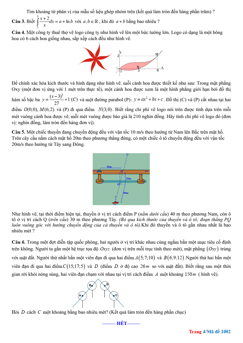 Đề thi Giữa kì 2 Toán 12 trường THPT Gia Bình Số 1 (Bắc Ninh) năm 2025-2026
