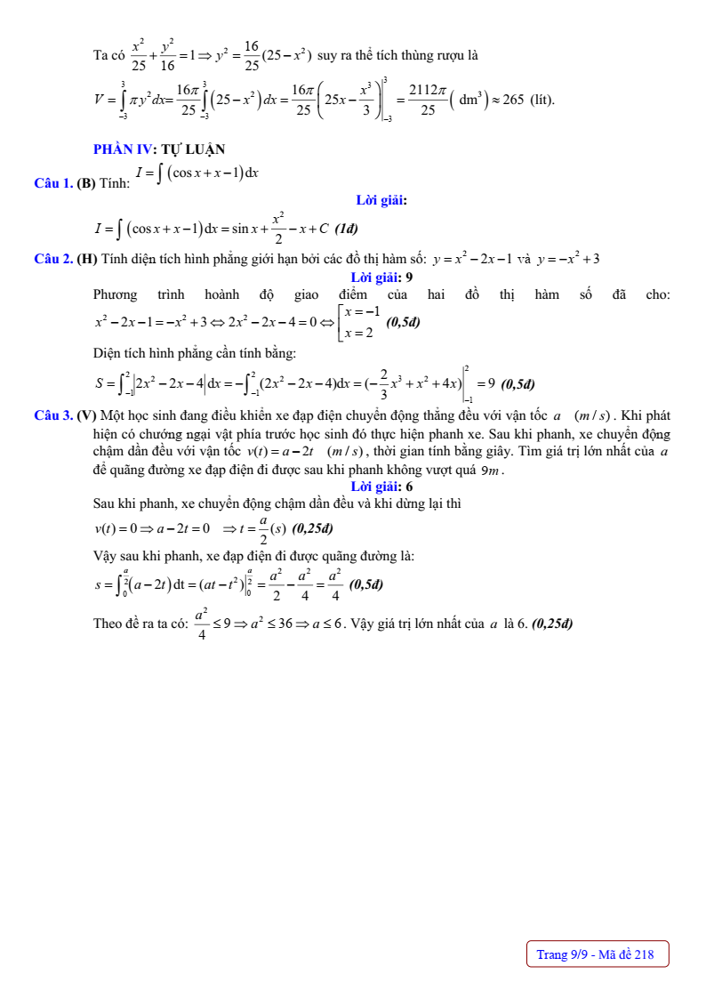 Đề thi Giữa kì 2 Toán 12 trường THPT Nguyễn Huệ (Huế) năm 2024-2025