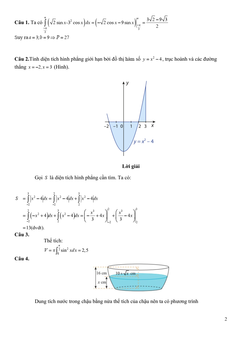 Đề thi Giữa kì 2 Toán 12 trường THPT Vĩnh Linh (Quảng Trị) năm 2025-2026