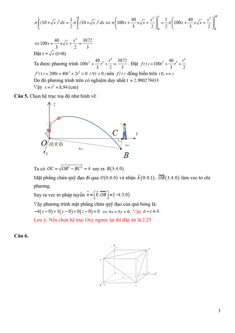 Đề thi Giữa kì 2 Toán 12 trường THPT Vĩnh Linh (Quảng Trị) năm 2025-2026
