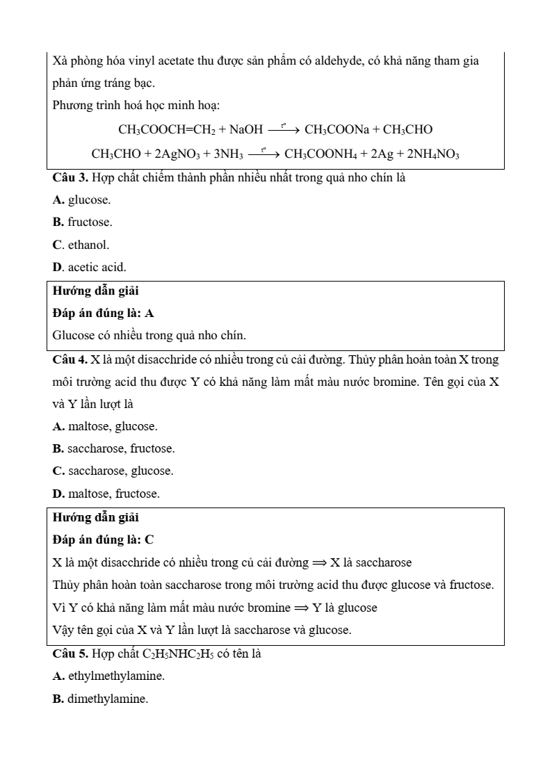 6 Đề thi Học kì 1 Hóa học 12 Chân trời sáng tạo (có đáp án, cấu trúc mới)
