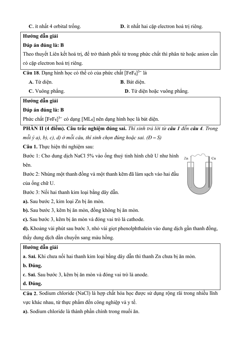 3 Đề thi Học kì 2 Hóa học 12 Cánh diều (cấu trúc mới, có đáp án)