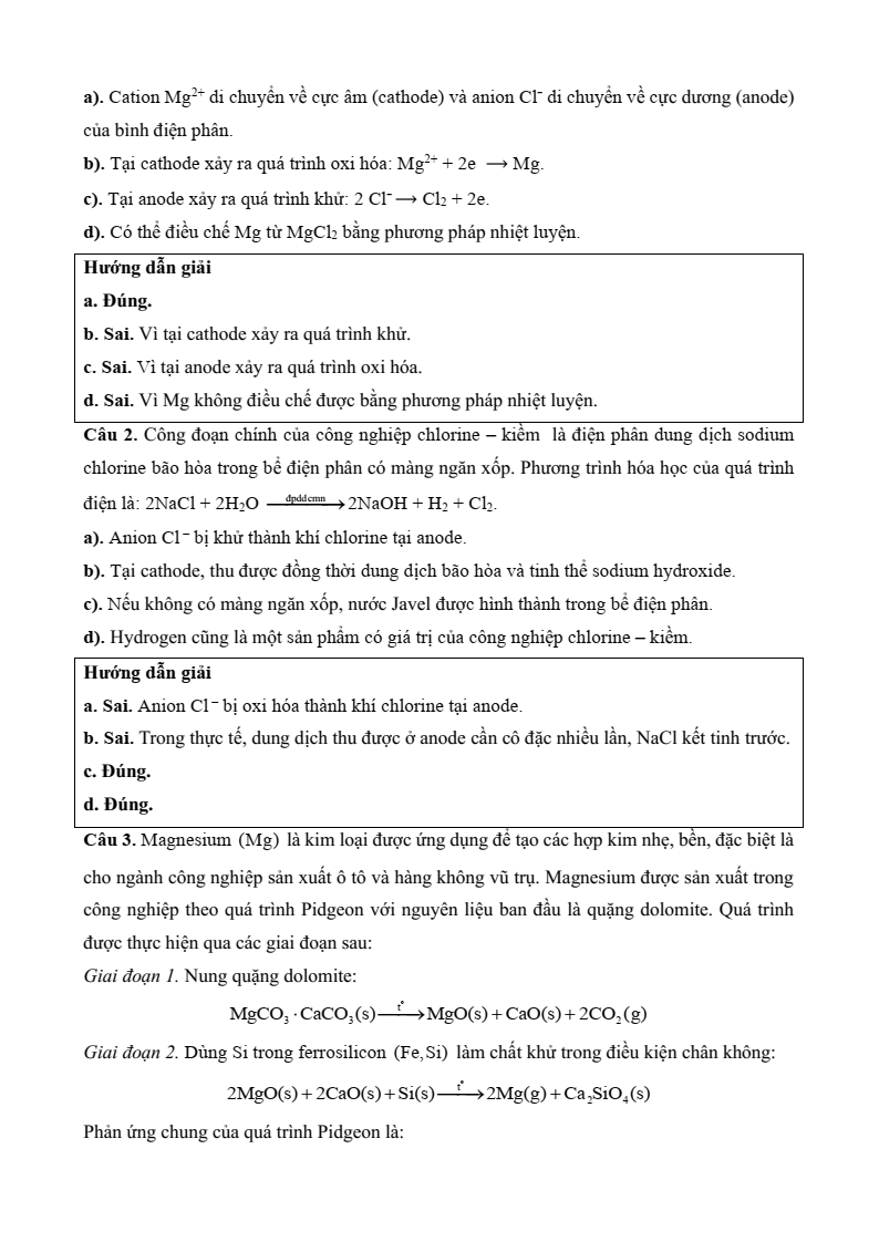 3 Đề thi Học kì 2 Hóa học 12 Chân trời sáng tạo (cấu trúc mới, có đáp án)