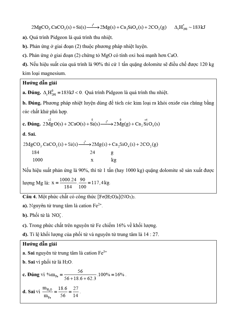 3 Đề thi Học kì 2 Hóa học 12 Chân trời sáng tạo (cấu trúc mới, có đáp án)