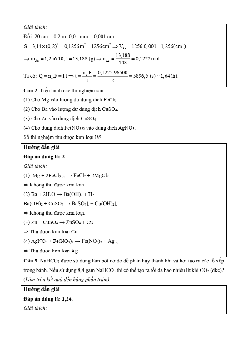 3 Đề thi Học kì 2 Hóa học 12 Kết nối tri thức (cấu trúc mới, có đáp án)