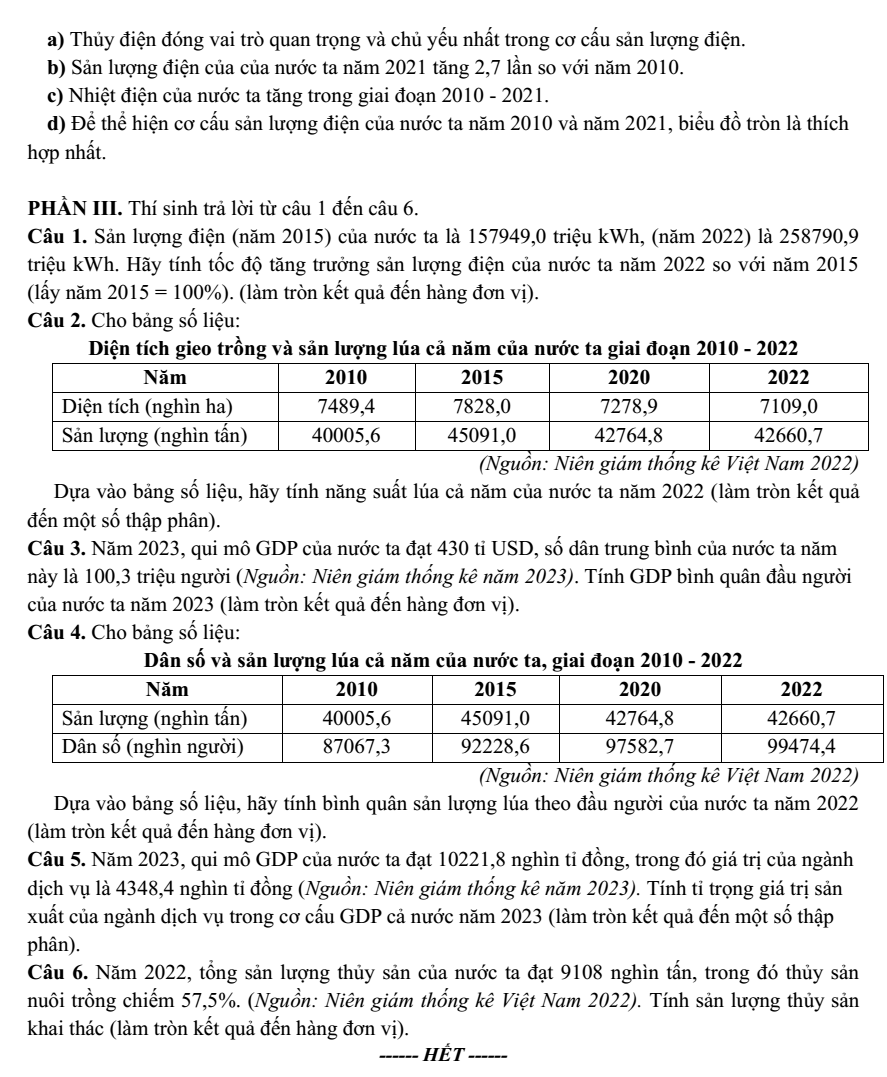 Đề thi Học kì 1 Địa Lí 12 năm 2024-2025 trường THPT Phan Ngọc Hiển (Cà Mau)