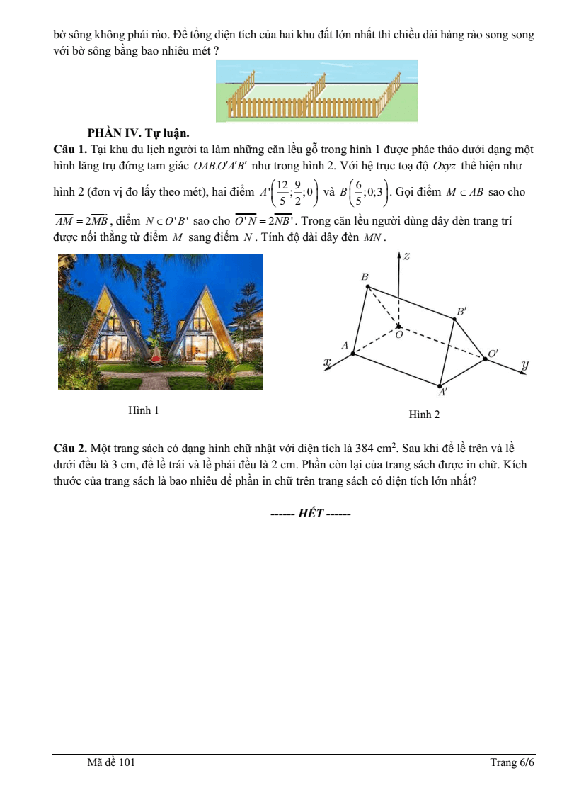 Đề thi Học kì 1 Toán 12 trường chuyên Lê Khiết (Quảng Ngãi) năm 2025-2026