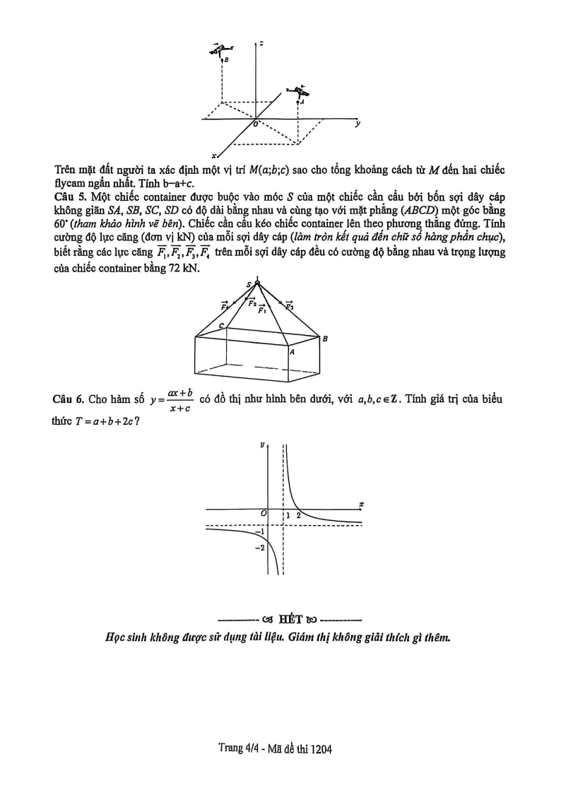 Đề thi Học kì 1 Toán 12 trường THPT Ngô Quyền (Tp.HCM) năm 2025-2026
