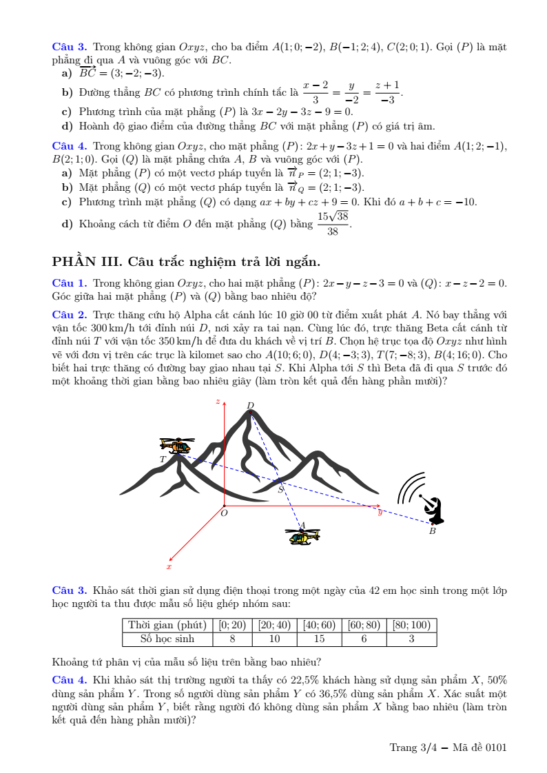 Đề thi Học kì 2 Toán 12 Sở GD&ĐT Bắc Ninh năm 2025-2026
