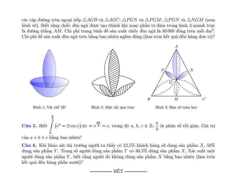 Đề thi Học kì 2 Toán 12 Sở GD&ĐT Bắc Ninh năm 2025-2026