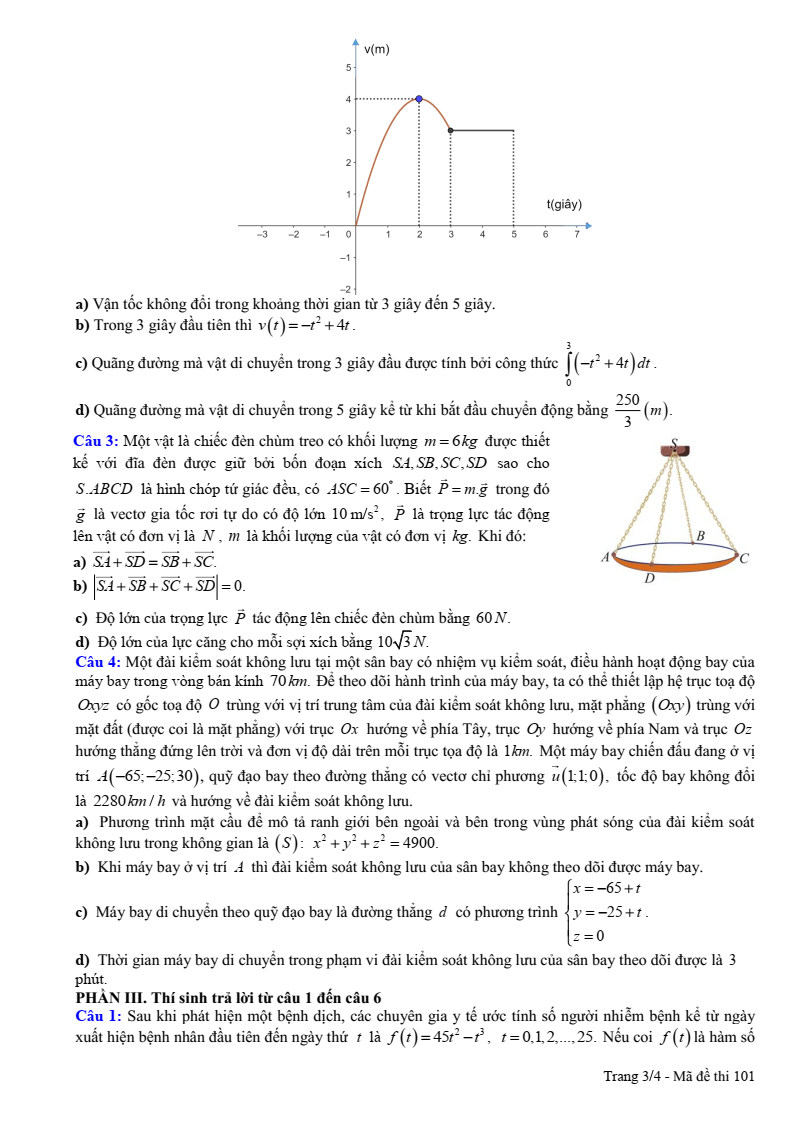 Đề thi Học kì 2 Toán 12 sở GD&ĐT Nam Định năm 2024-2025