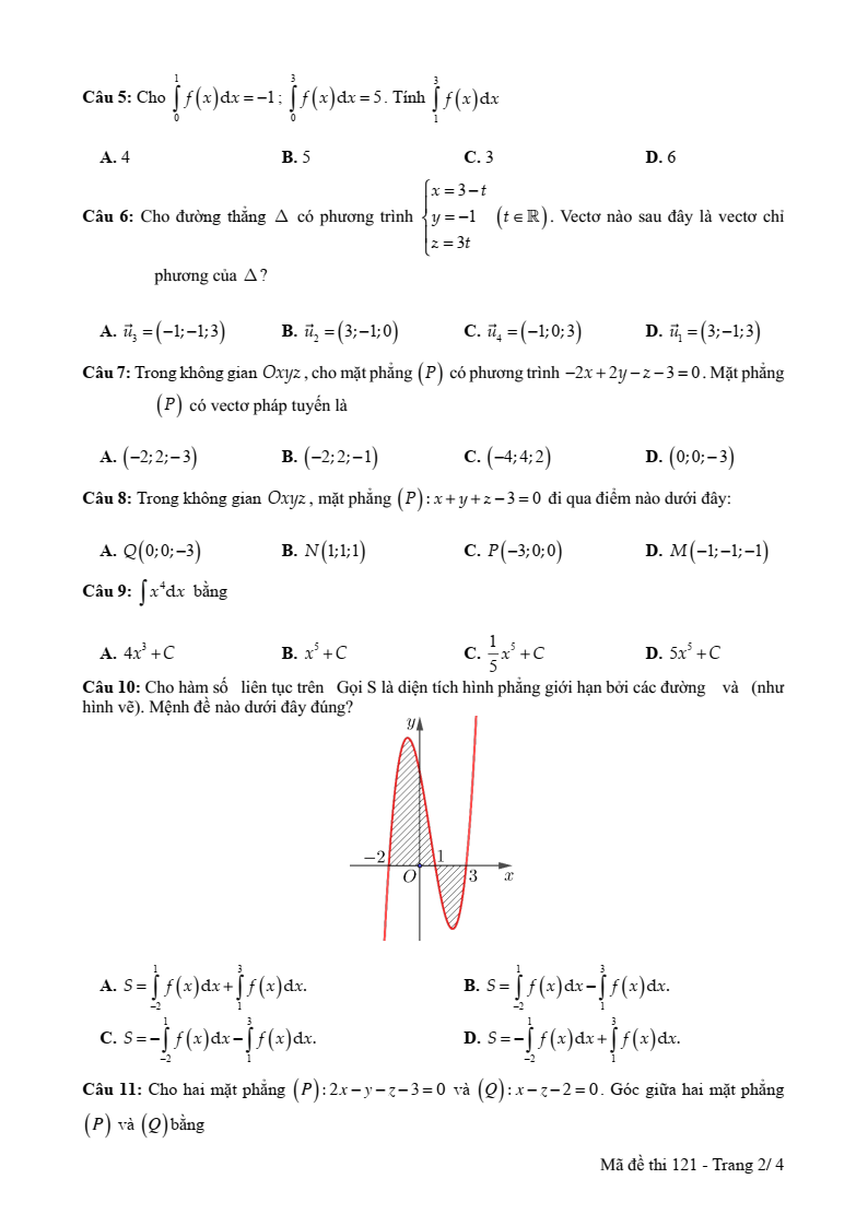 Đề thi Học kì 2 Toán 12 trường THPT Hùng Thắng (Hải Phòng) năm 2024-2025