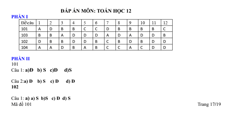 Đề thi Học kì 2 Toán 12 trường THPT Xuyên Mộc (Bà Rịa - Vũng Tàu) năm 2024-2025