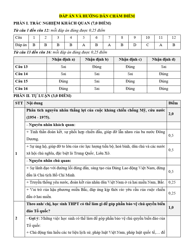 6 Đề thi Học kì 1 Lịch Sử 12 Cánh diều (có đáp án, cấu trúc mới)
