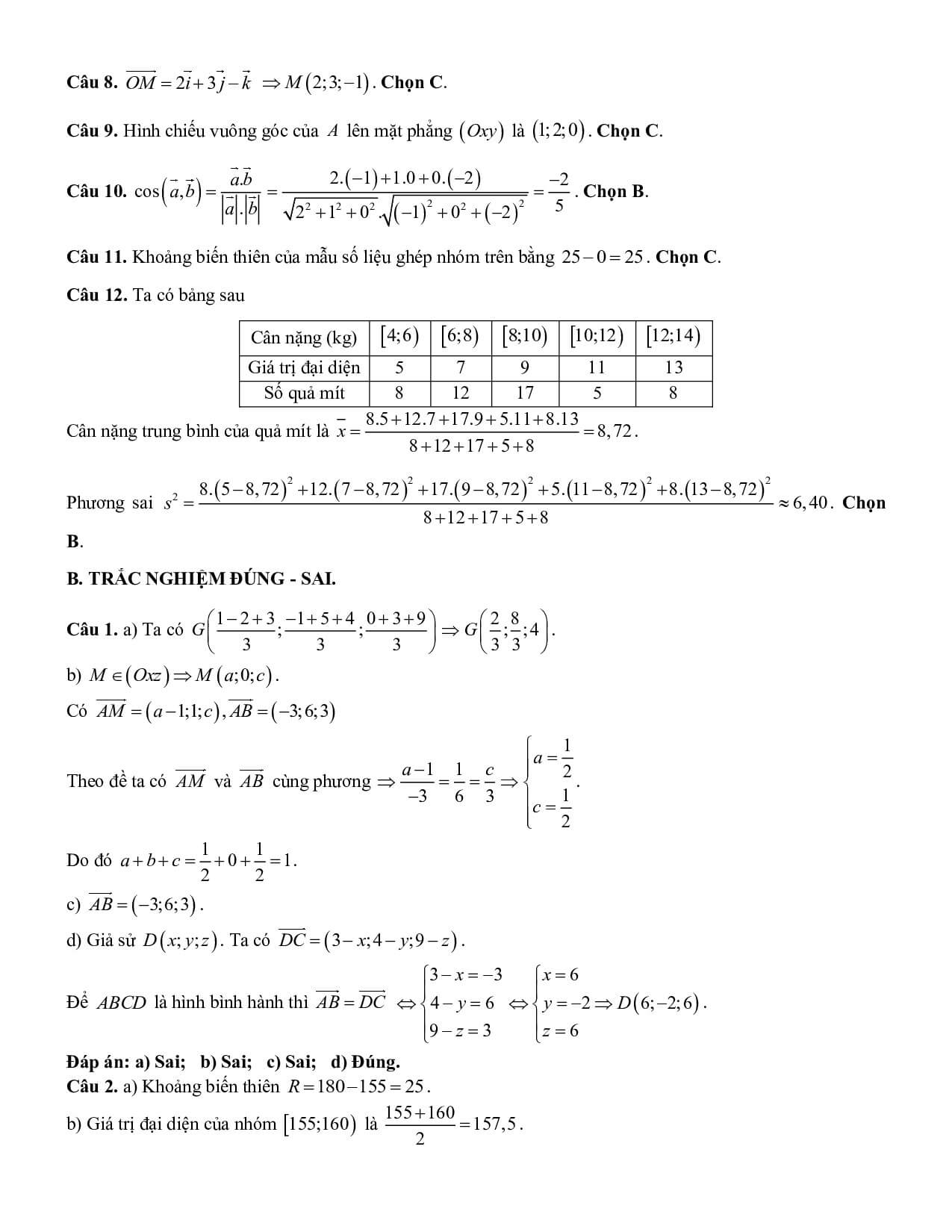 10 Đề thi Học kì 1 Toán 12 Chân trời sáng tạo (có đáp án, cấu trúc mới)