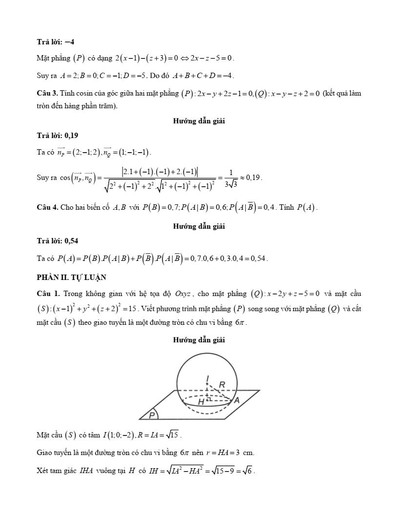 10+ Đề thi Học kì 2 Toán 12 Kết nối tri thức (cấu trúc mới, có đáp án)