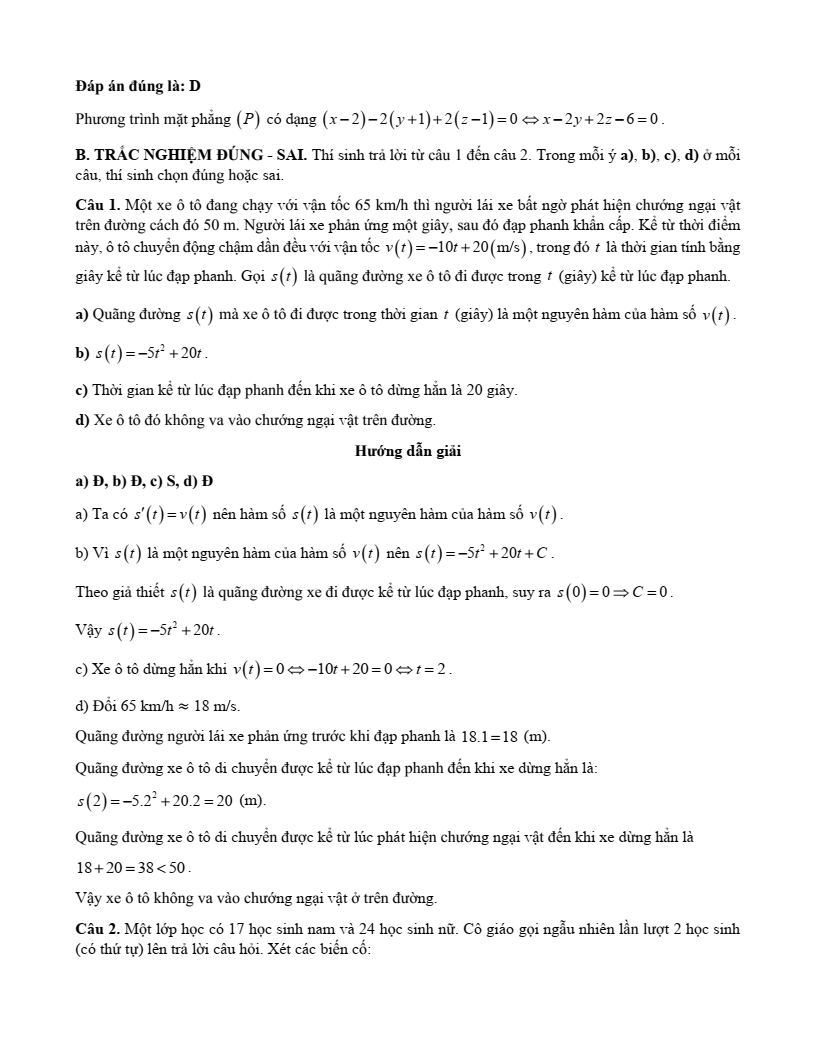 10+ Đề thi Học kì 2 Toán 12 Kết nối tri thức (cấu trúc mới, có đáp án)