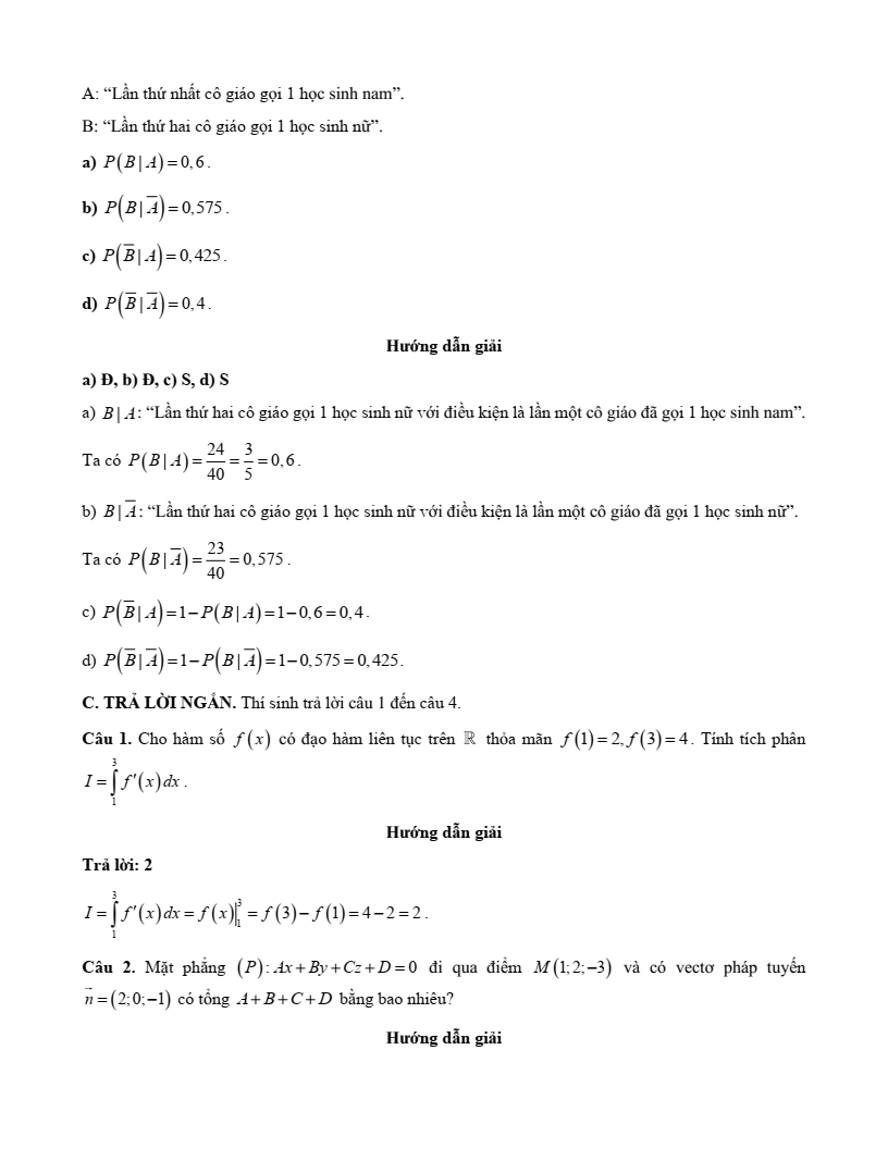 10+ Đề thi Học kì 2 Toán 12 Kết nối tri thức (cấu trúc mới, có đáp án)