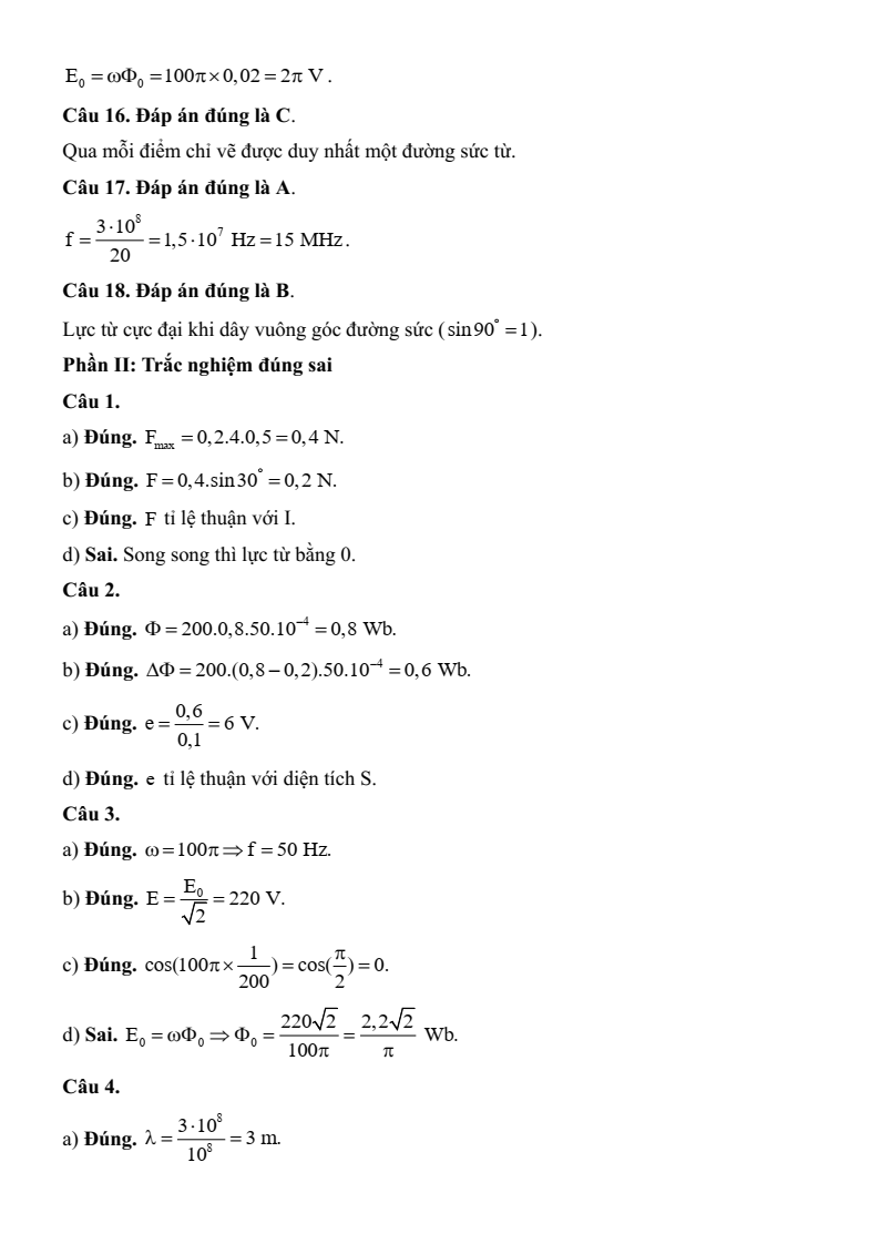 3 Đề thi Giữa kì 2 Vật Lí 12 Kết nối tri thức (cấu trúc mới, có đáp án)