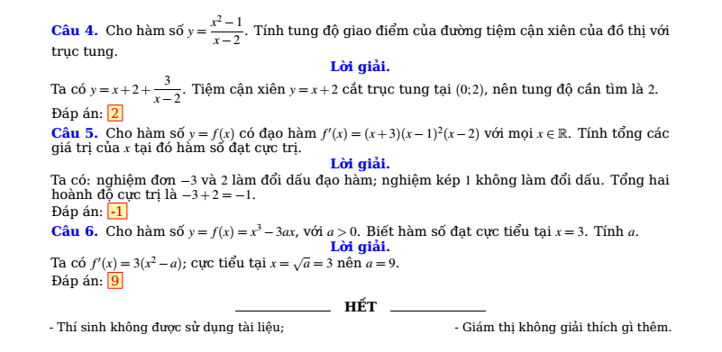 Đề khảo sát chất lượng Toán 12 năm 2026-2027 trường THPT số 3 Bảo Thắng (Lào Cai)