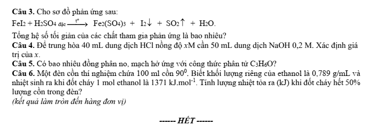 Đề khảo sát đầu năm Hóa học 12 năm 2025-2026 trường THPT Thuận Thành Số 1 (Bắc Ninh)