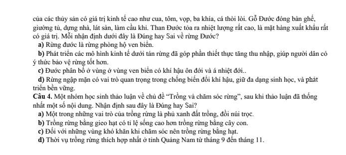 Đề thi Giữa kì 1 Công nghệ 12 năm 2024-2025 trường THPT Hồ Nghinh (Quảng Nam)