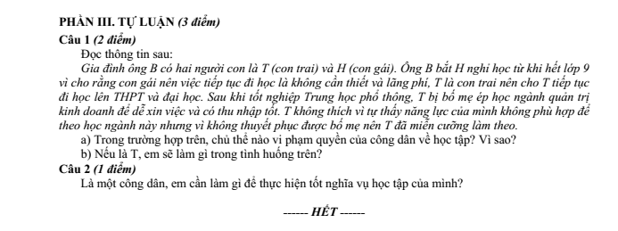 Đề thi Giữa kì 2 KTPL 12 năm 2024-2025 trường THPT Hồ Nghinh (Quảng Nam)