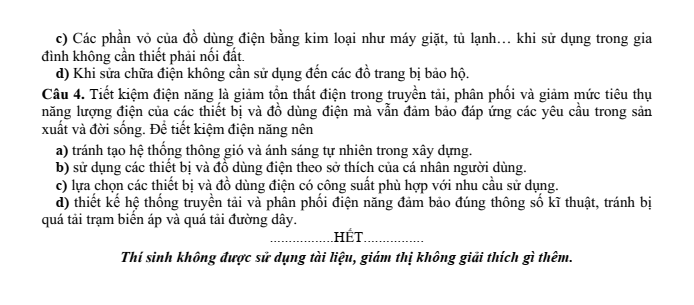 Đề thi Học kì 1 Công nghệ 12 năm 2024-2025 Sở Kiên Giang
