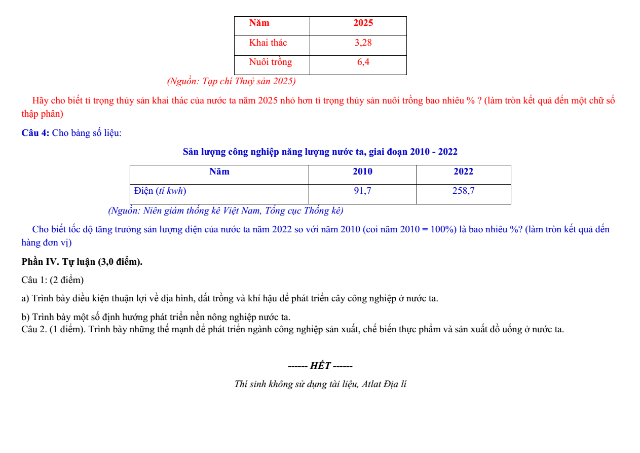 Đề thi Học kì 1 Địa Lí 12 năm 2024-2025 trường THPT Nguyễn Trãi (Đà Nẵng)