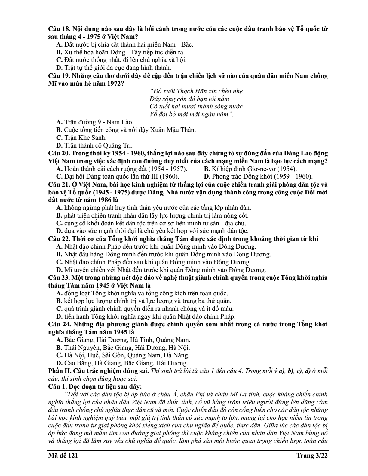 Đề thi Học kì 1 Lịch Sử 12 năm 2025-2026 trường THPT Bình Chiểu (TP. HCM)