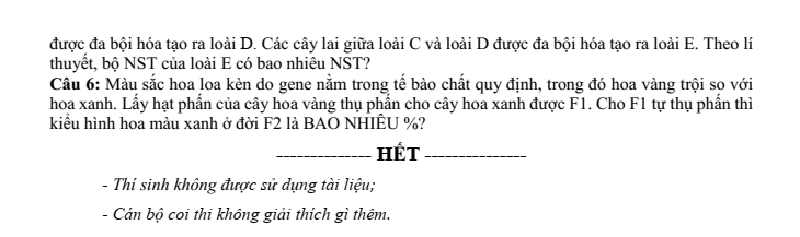 Đề thi Học kì 1 Sinh học 12 năm 2025-2026 trường THPT số 1 Lê Hồng Phong (Đắk Lắk)